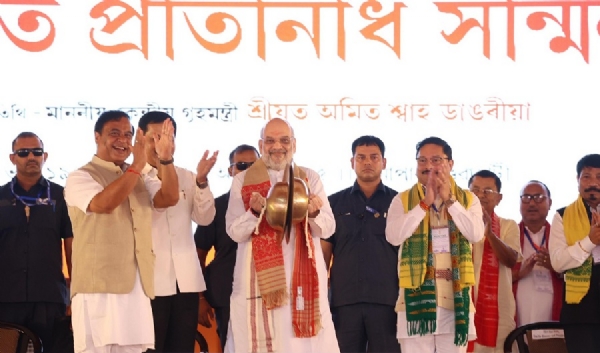 CM Sarma promising peace, development, stronger mandate for 2026 in Khanapara rally