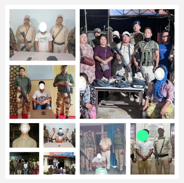 Images related to the Crackdown in Manipur: Five Arrested for Extortion, Insurgent Links, and Drug Smuggling.