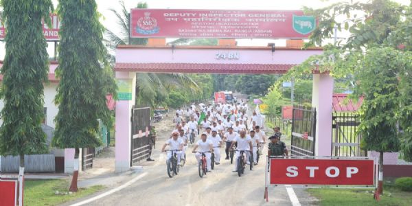 24th Battalion of SSB Holds Bicycle Rally on National Sports Day