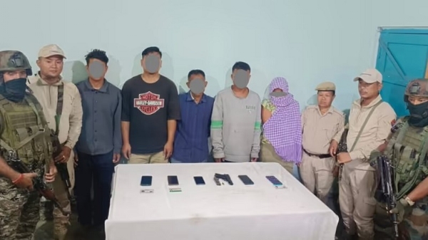Image of the rebels arrested in Manipur.