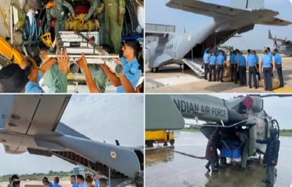 Indian Air Force and Army respond to Uttarakhand flash floods post cloudburst in Harsil.