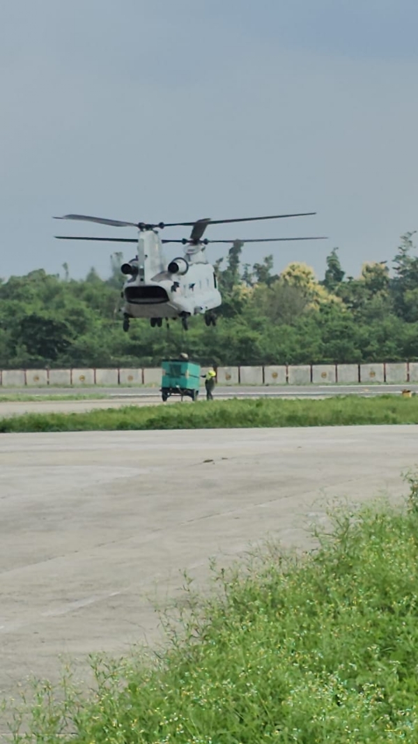 A 125 kVA generator set has been airlifted to Dharali.