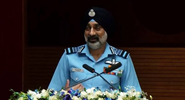 Chief of the Air Staff Marshal A.P. Singh delivers the key address of the 16th Air Chief Marshal L.M. Katre Memorial Lecture in Bengaluru on Saturday