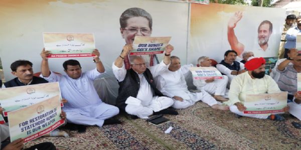 Congress Launches Hunger Strike In Srinagar Demanding Restoration Of J&K Statehood
