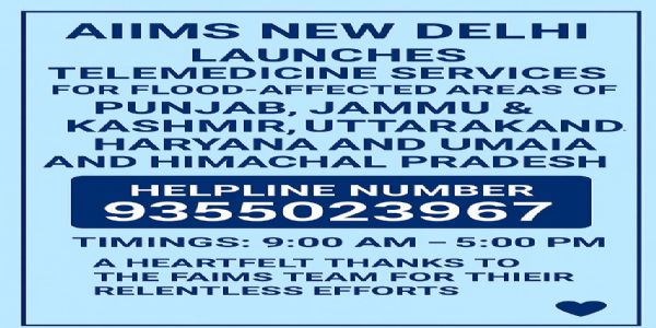 AIIMS Launches Telemedicine Service for Flood-Hit States