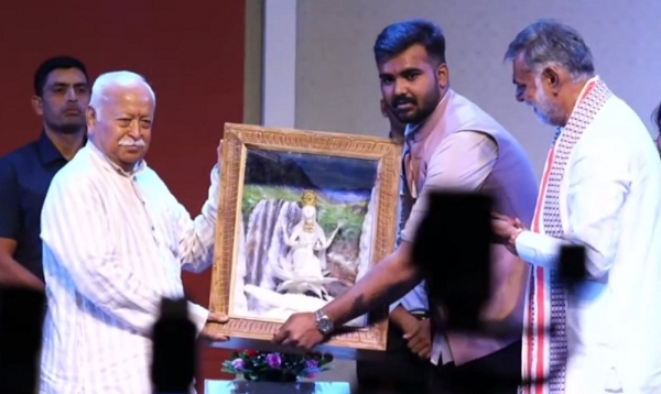 RSS Chief Dr. Mohan Bhagwat attends the launch of the book ‘Parikrama Kripa Saar’ in Indore.