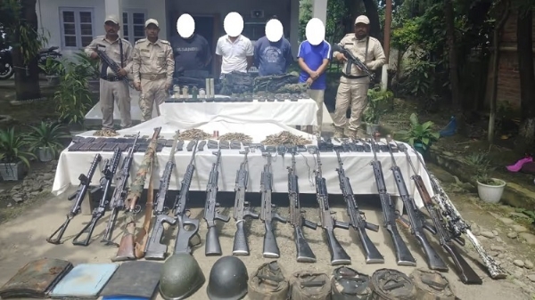 Image related to the Four arrest in Manipur with huge cache of arms and ammunition.