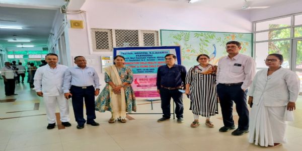 Prog on vaccination and nutrition for children organized at Central Hospital, NC Rly