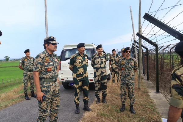 Image related to the review by IG of BSF Guwahati Frontier of Border Security.