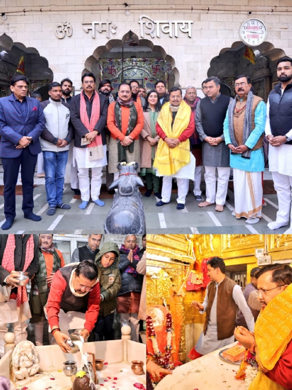 BJP National In-Charge Navin Performs Milk Abhishek at Connaught Place Temples BJP National In-Charge Navin Performs Milk Abhishek at Connaught Place Temples