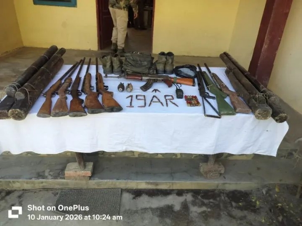 Image of the Arms Cache Recovered in Manipur Operations.
