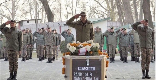 Chinar Corps pays tribute to Martyr Subedar Hira Lal