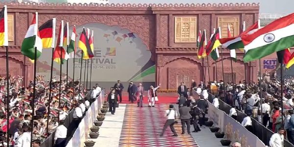 PM Modi and Chancellor Merz Fly Hanuman Kites at Sabarmati Riverfront Festival