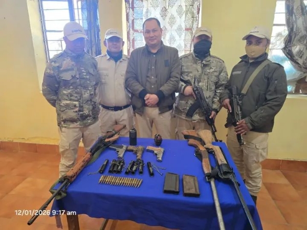Image of the Arms, Ammunition Recovered in Manipur.