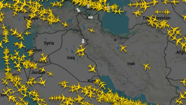 A screengrab from Flightradar24.com