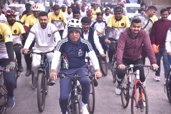 Union Minister of Youth Affairs and Sports Dr. Mansukh Mandaviya in Gondal near Rajkot
