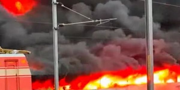 Over 200 two-wheelers destroyed in major fire at Thrissur railway station