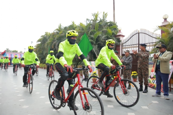 Veer Birsa Munda Cyclothon on Day 7 surged from Sasaram to Varanasi