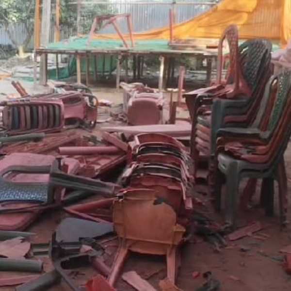 The scene after the attack