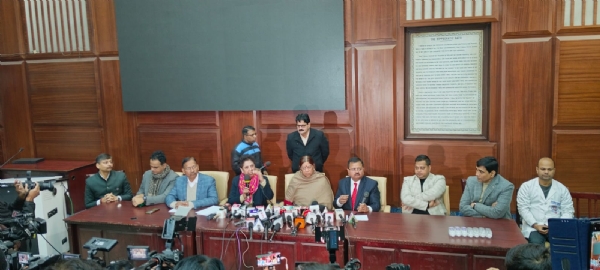 KGMU Vice Chancellor Prof. Sonia Nityanand at a press conference on Friday
