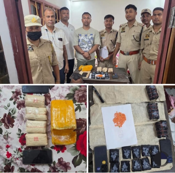 Images of the 8,000 Suspected Yaba Tablets Worth ₹1 Crore Seized In Cachar and Two Arrested Accused.
