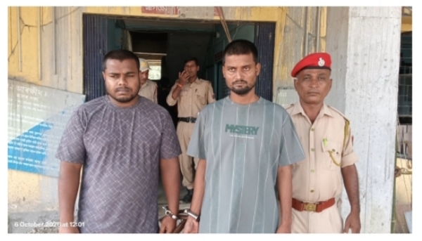 Image of the Two Arrested Inter-State Cyber Fraudsters by Assam Police. Image of the Two Arrested Inter-State Cyber Fraudsters by Assam Police.