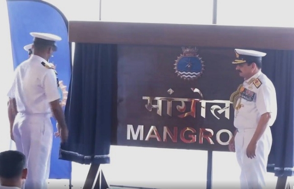 Indian Navy Commissions Anti-Submarine Warfare Shallow Water Craft Mangrol