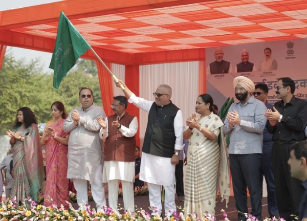 Union Minister Bhupender Yadav and Delhi Chief Minister Rekha Gupta flag off the newly inducted buses. Union Minister Bhupender Yadav and Delhi Chief Minister Rekha Gupta flag off the newly inducted buses.