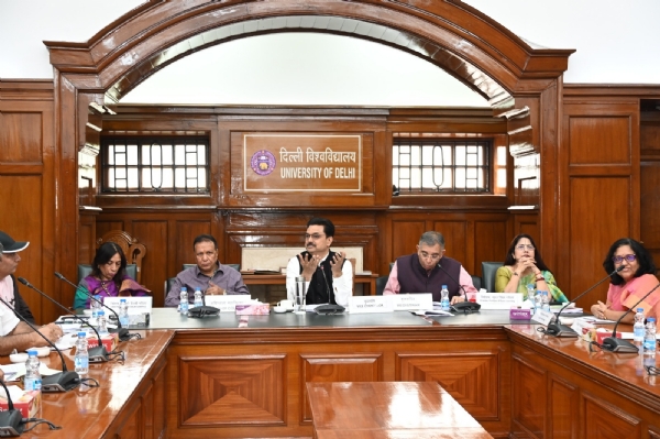 Vice-Chancellor Prof. Yogesh Singh chairs the 1,284th meeting of the Executive Council of the University of Delhi.