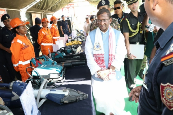 Governor Lakshman Prasad Acharya in the programme organised by Lok Bhavan, Assam, in association with the Central Reserve Police Force (CRPF).