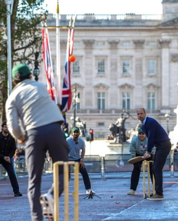 Ajinkya Rahane, Sourav Ganguly and other cricketing stalwarts share the pitch with Prince William in a memorable sporting encounter.