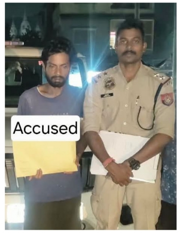 Image of the Arrested Drug Peddler in Guwahati. Image of the Arrested Drug Peddler in Guwahati.