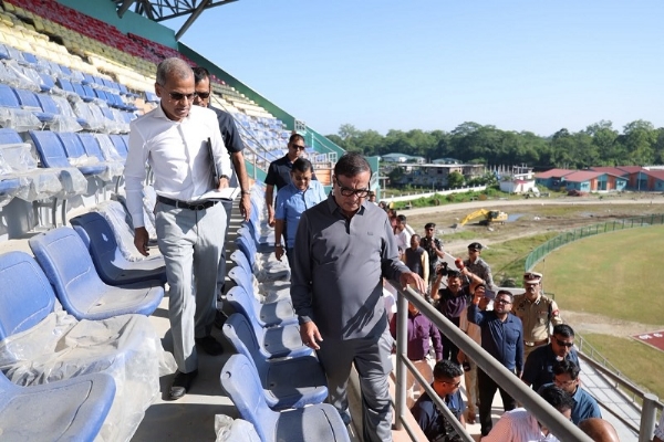 Assam CM Dr Himanta Biswa Sarma Reviewing Construction of Second Assam Assembly Complex, Khinikhor Sports Project.