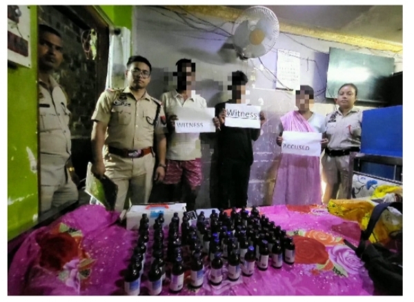 Image of the Arrested Accused With Banned Cough Syrup in Guwahati.
