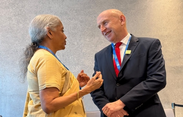 Finance Minister Nirmala Sitharaman meets UK Chancellor of the Exchequer John Healey in Bangkok.