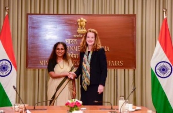 Secretary (Consular, Passport and Visa, and Overseas Indian Affairs) in the Ministry of External Affairs, Sripriya Ranganathan, meets International Organization for Migration (IOM) Director General Amy Pope. Secretary (Consular, Passport and Visa, and Overseas Indian Affairs) in the Ministry of External Affairs, Sripriya Ranganathan, meets International Organization for Migration (IOM) Director General Amy Pope.