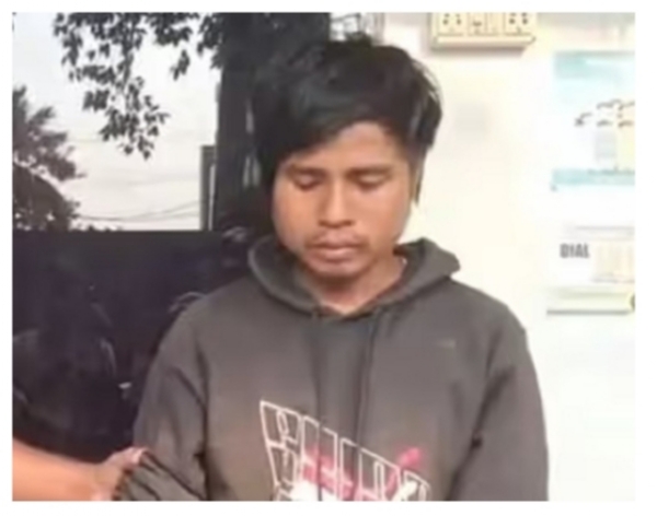 Image of the Man Arrested With 34 Packets of Explosives and 18 Detonators in Assam.