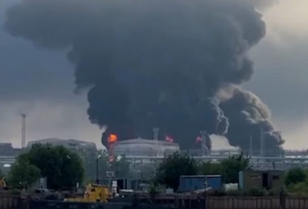 Drone Attack Sparks Fire at St Petersburg Oil Terminal in Russia