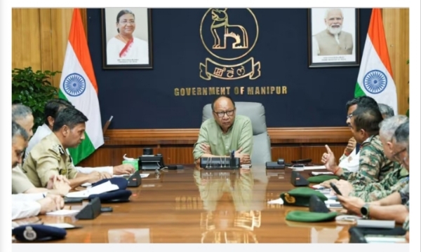 Manipur CM Reviewing fresh Situation.