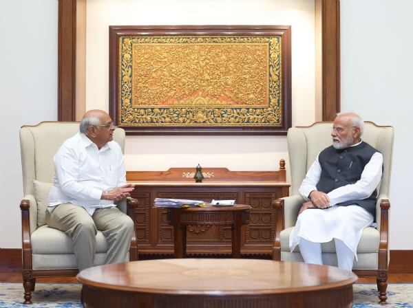 PM Narendra Modi with Gujarat Chief Minister Bhupendra Patel