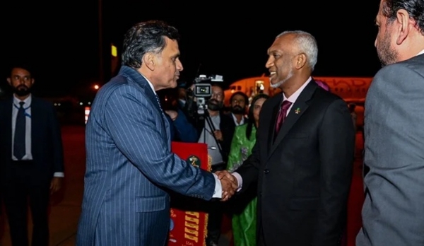 Maldives President Dr Mohamed Muizzu at Islamabad Airport.