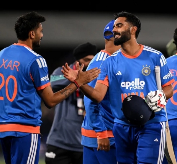 Axar Patel with Naman Dhir
