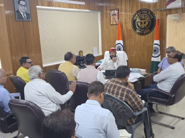 Minister Manoj Kumar Pandey reviews paddy procurement system on Thursday Minister Manoj Kumar Pandey reviews paddy procurement system on Thursday