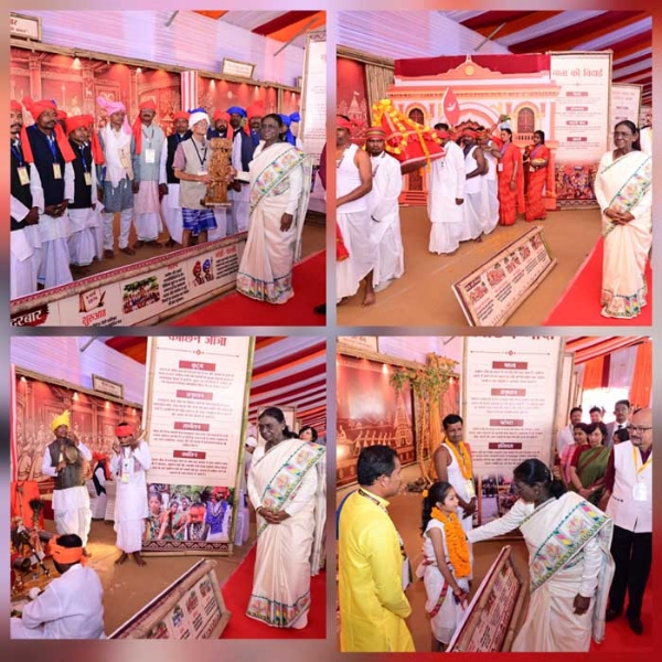 President Droupadi Murmu visits the exhibition organised as part of the Bastar Dussehra celebrations. President Droupadi Murmu visits the exhibition organised as part of the Bastar Dussehra celebrations.