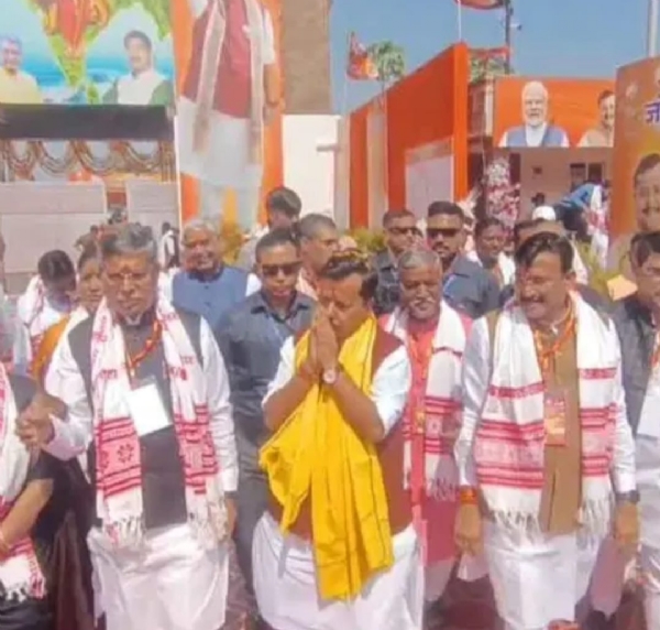 BJP National President Nitin Nabin and other party leaders in Ranchi.