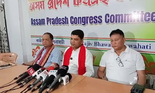 AICC Secretary and APCC Co-Incharge Manoj Chauhan Addressing a Press Conference in Guwahati.