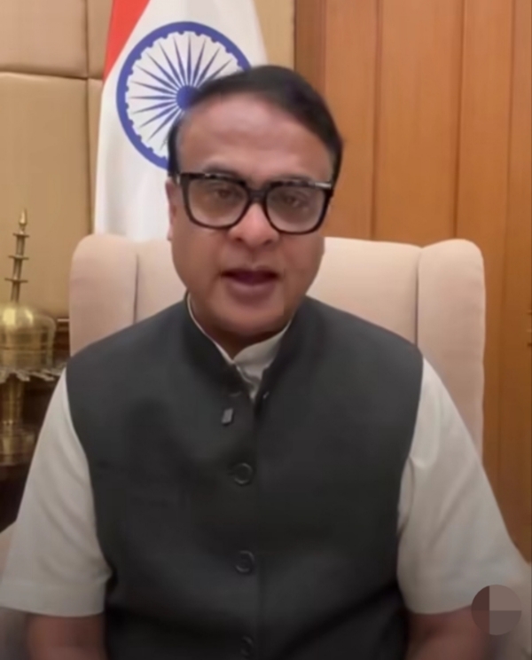 Image of the Assam CM Facebook live.
