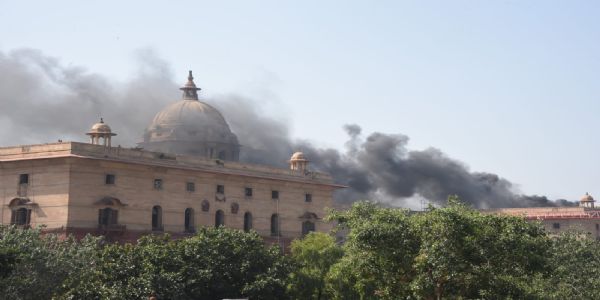 Smoke Erupts During Rooftop Welding at North Block, Situation Brought Under Control