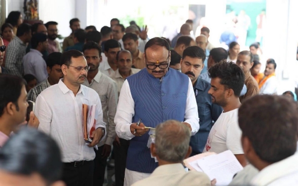 Brajesh Pathak held a public hearing at his official residence in Lucknow on Monday
