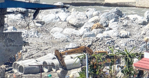 Repair work is underway on a drinking water project in Nepal’s Nuwakot